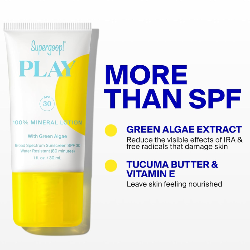 PLAY 100% Mineral Lotion SPF 30 3.4 oz, Supergoop PLAY 100% Mineral Lotion SPF 30 featured ingredients