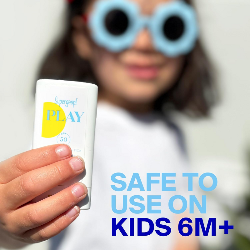 PLAY 100% Mineral Stick SPF 50, Supergoop PLAY 100% Mineral Stick SPF 50 safe for kids 6M+