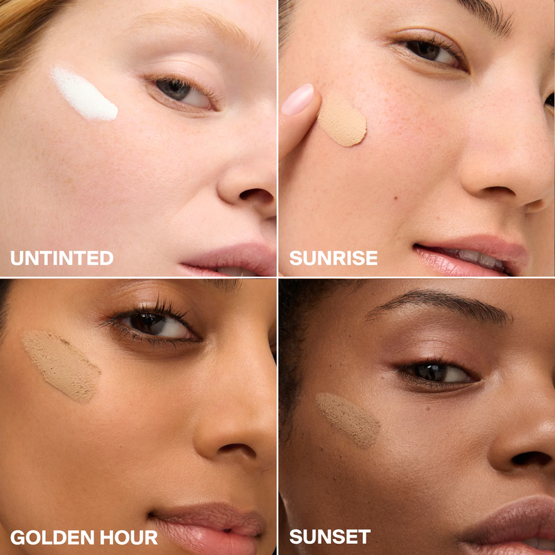 Mineral Mattescreen SPF 40, Supergoop Mineral Mattescreen SPF 40 tints on faces