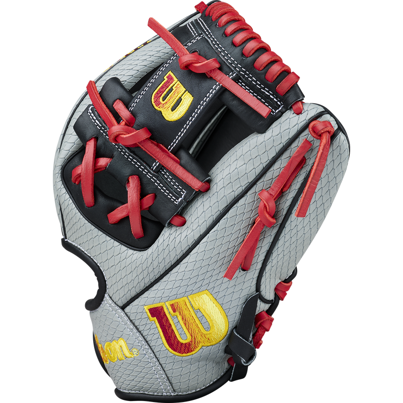 Youth A1000 Limited Edition Firebird SMU Infield DP15 11.5" H-Web, Wildson Youth A1000 Firebird SMU Infield DP15 11.5" H-Web in Grey SuperSnake/Black/Red thumb