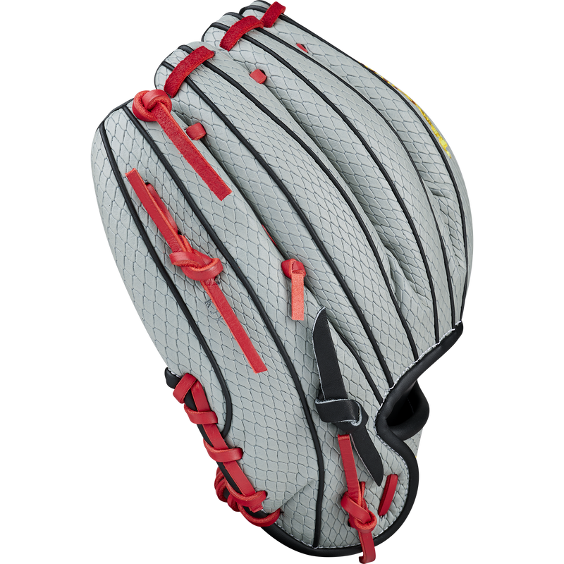 Youth A1000 Limited Edition Firebird SMU Infield DP15 11.5" H-Web, Wildson Youth A1000 Firebird SMU Infield DP15 11.5" H-Web in Grey SuperSnake/Black/Red side view
