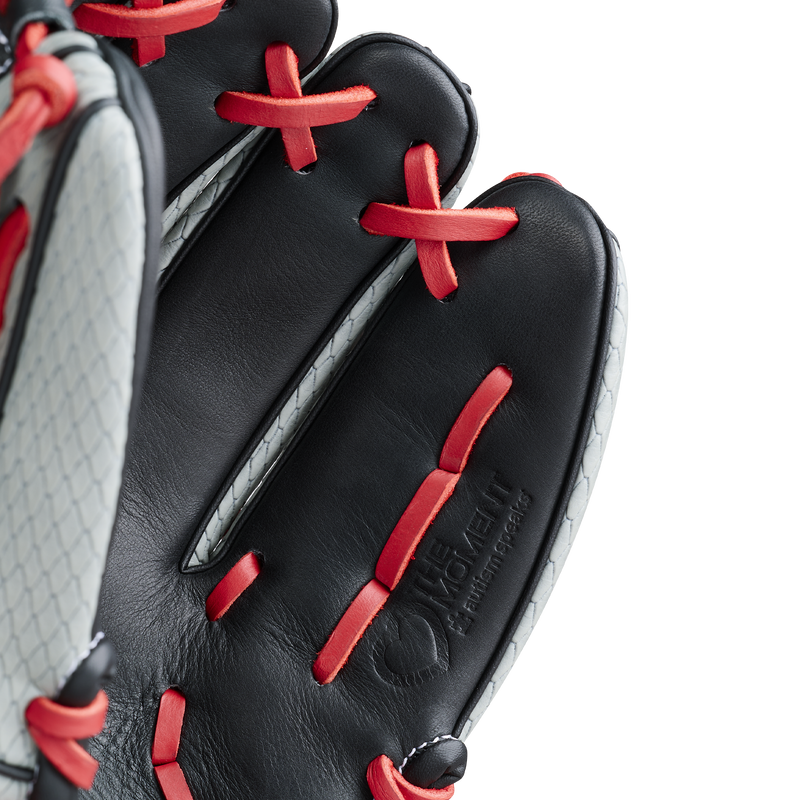 Youth A1000 Limited Edition Firebird SMU Infield DP15 11.5" H-Web, Wildson Youth A1000 Firebird SMU Infield DP15 11.5" H-Web in Grey SuperSnake/Black/Red fingers