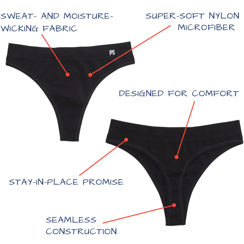 Seamless Thong, Paradis Sport Seamless Thong in Black features