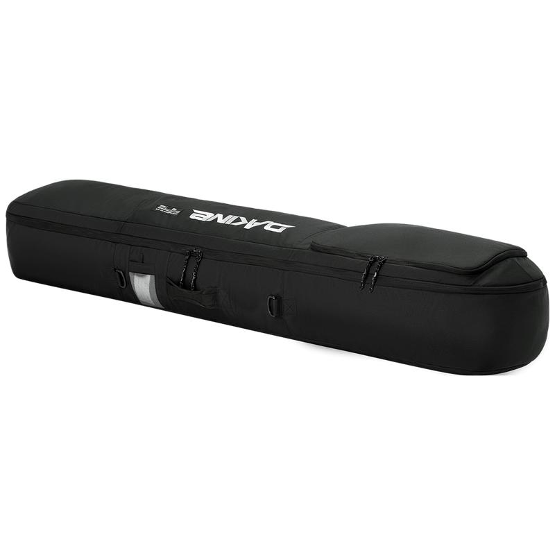 Dakine Tour Snowboard Bag laying down showing handle and name tag