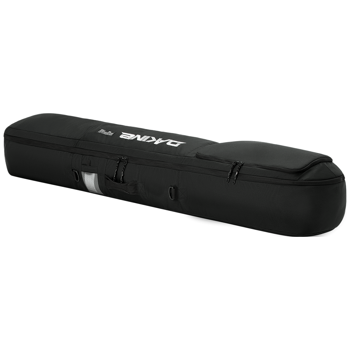 Dakine Tour Snowboard Bag laying down showing handle and name tag