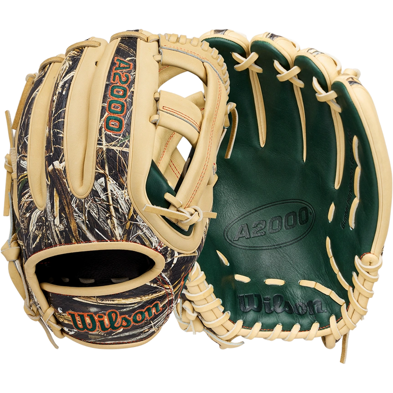A2000 Gunnar IF - 11.75" Single Post, Wilson A2000 Gunnar IF - 11.75" Single Post in Blonde Camo side by side