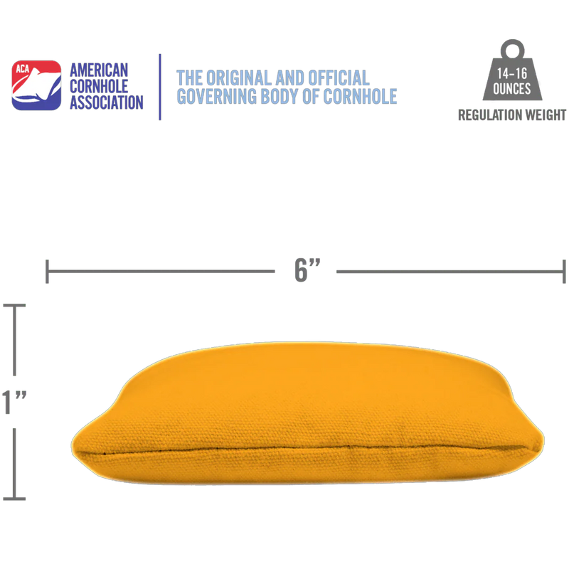 Daily 66x Cornhole Bags, American Cornhole Association Daily 66x Cornhole Bags in Yellow dimensions