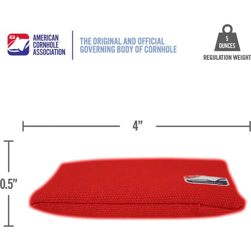Daily 44x Cornhole Bags, American Cornhole Association Daily 44x Cornhole Bags in Red dimensions