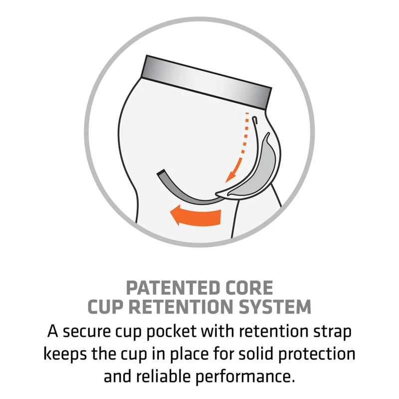 Core Comp Short with BioFlex 2.0 Cup, Shock Doctor Core Comp Short with BioFlex 2.0 Cup Diagram
