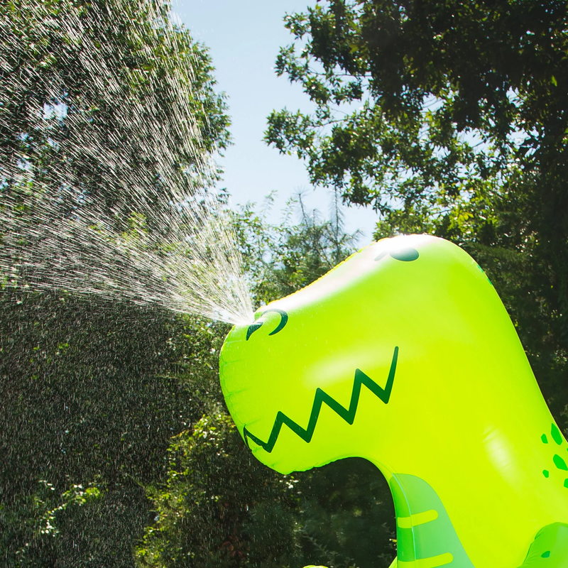 Ginormous Dinosaur Yard Sprinkler, Big Mouth Ginormous Dinosaur Yard Sprinkler spraying