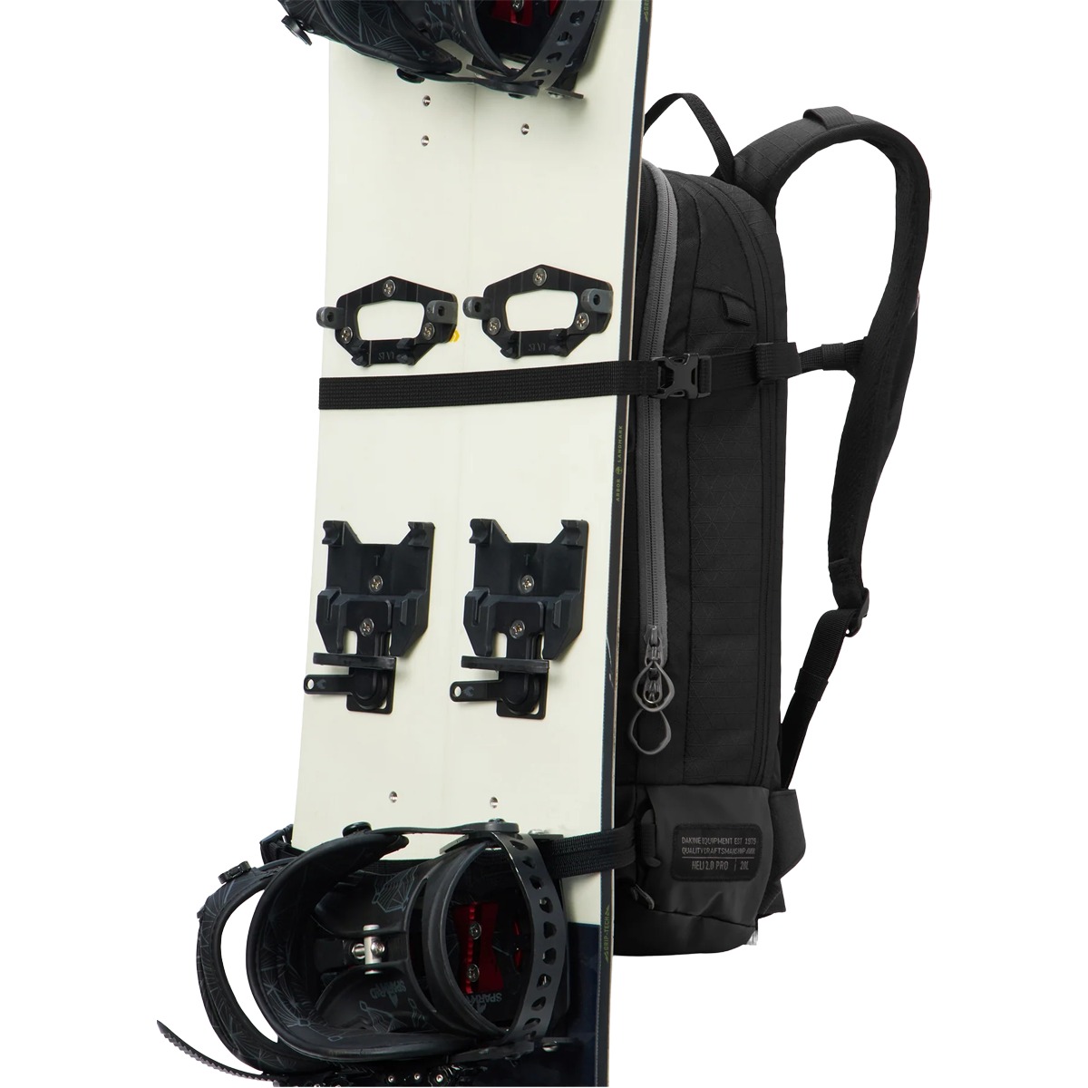Heli 2.0 Pro Backpack 20L in Black snowboard attachment detail