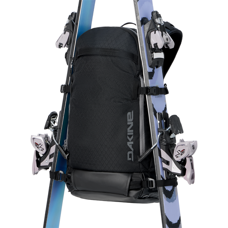Dakine Heli 2.0 Pro Backpack ski's strapped to side
