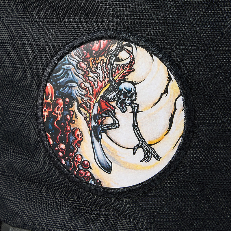 Dakine Heli 2.0 Pro Backpack 26L x Mayhem skull surfing mayhem patch