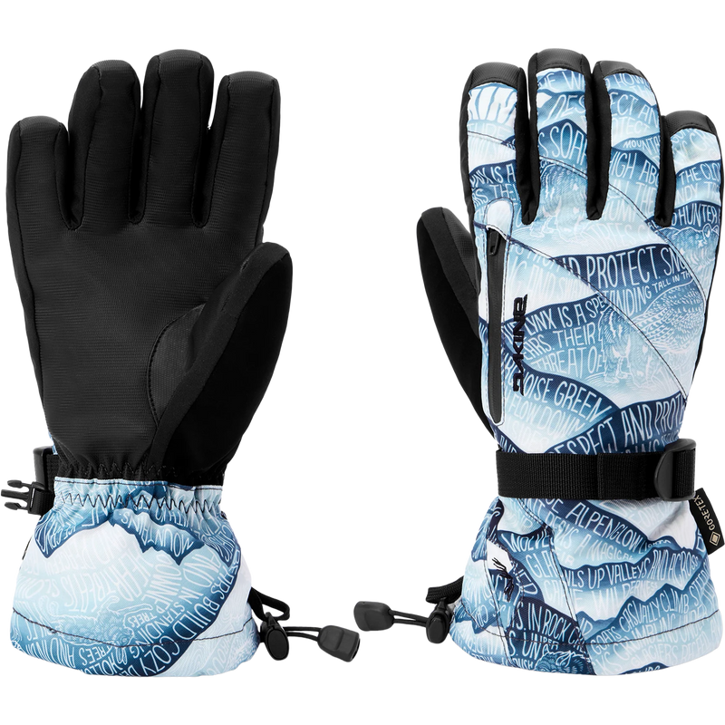 Women's Sequoia 2.0 GORE-TEX Gloves, DaKine Women's Sequoia 2.0 GORE-TEX Gloves in Kingdom Mountains pair front and back