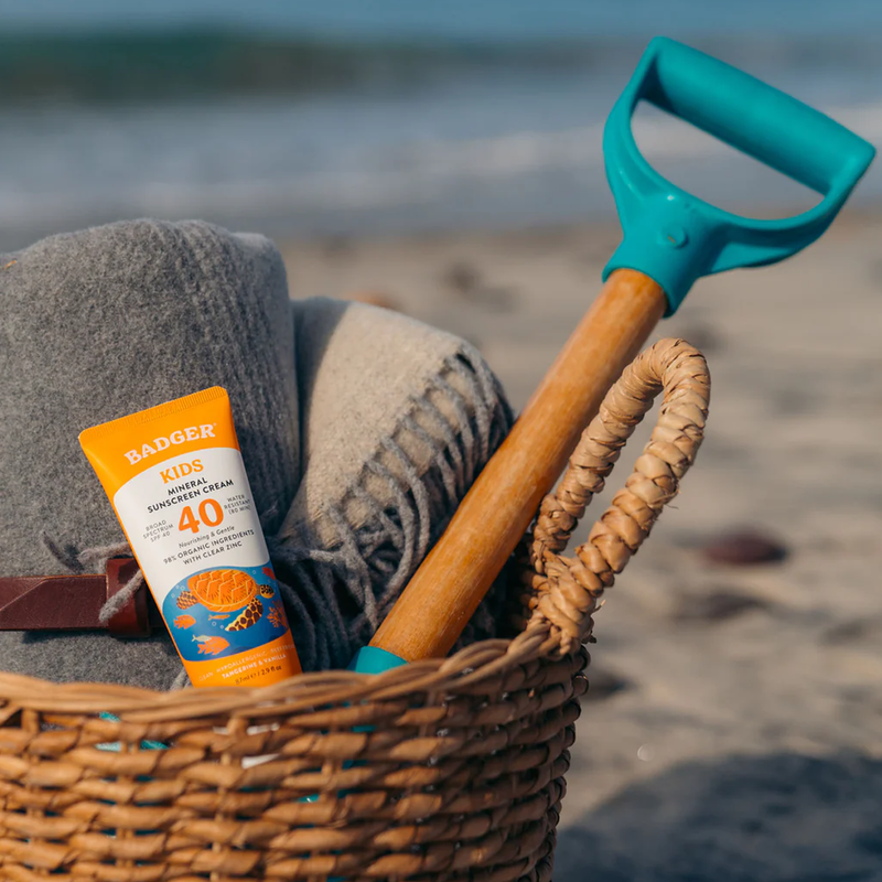 Kids Mineral Sunscreen SPF 40, Badger Kids Mineral Sunscreen SPF 40 on the beach