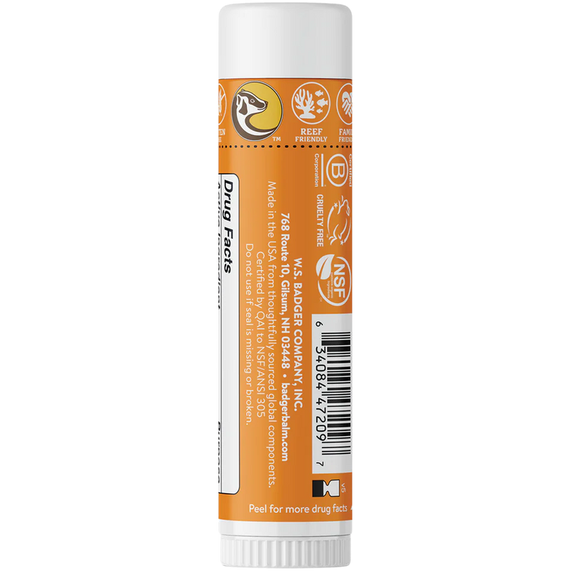 Kids Mineral Sunscreen Face Stick Spf 35, Badger Kids Mineral Sunscreen Face Stick Spf 35 back view