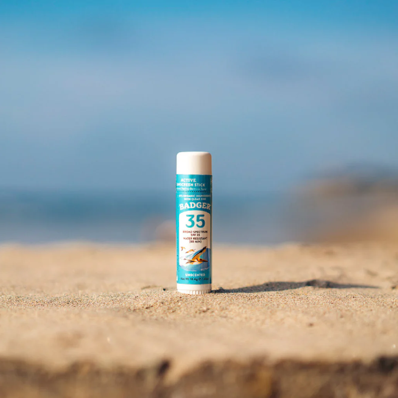 Mineral Sunscreen Face Stick Spf 35, Badger Mineral Sunscreen Face Stick Spf 35 on beach