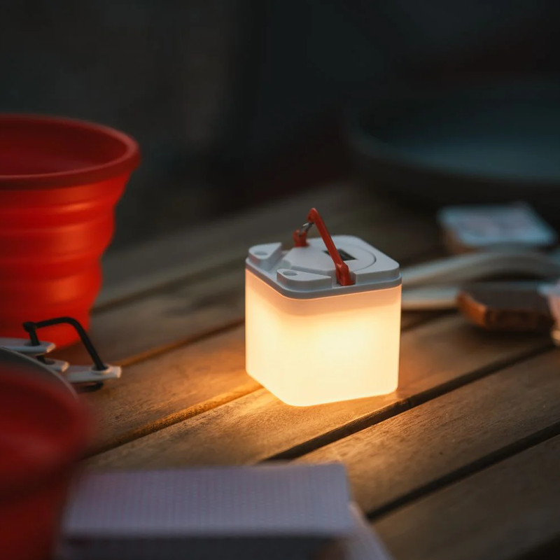 LuminAID Trio Lantern with Phone Charger, LuminAID Trio Lantern with Phone Charger on table