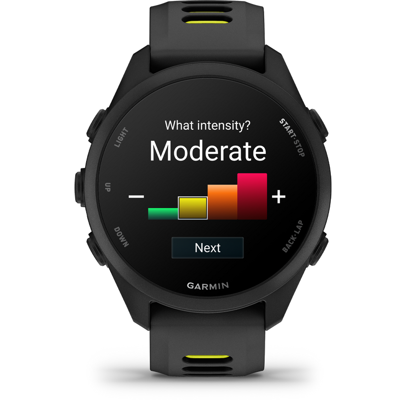 Forerunner 170, Garmin Forerunner 170 workout intensity