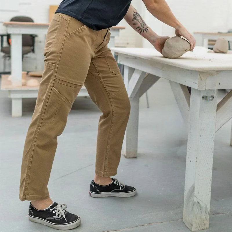 Women's Range Crop Pant, Dovetail Women's Range Crop Pant in 210-Sawdust Brown on model right