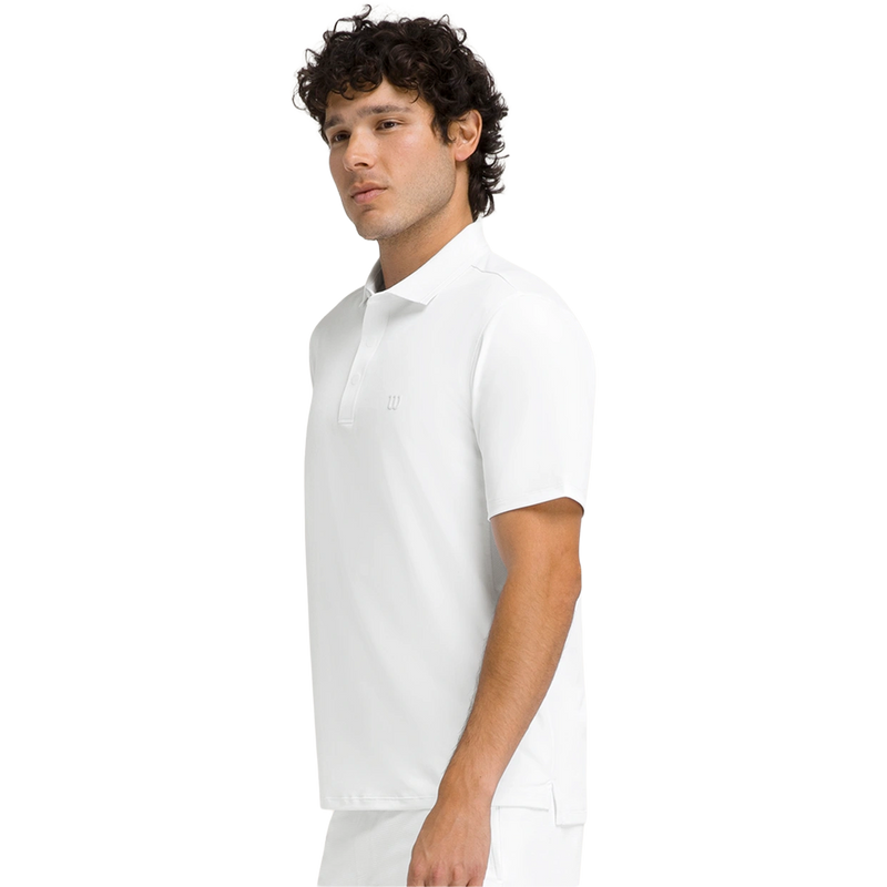 Men's Challengers Technical Polo, Wilson Challengers Technical Polo in Bright White angled view