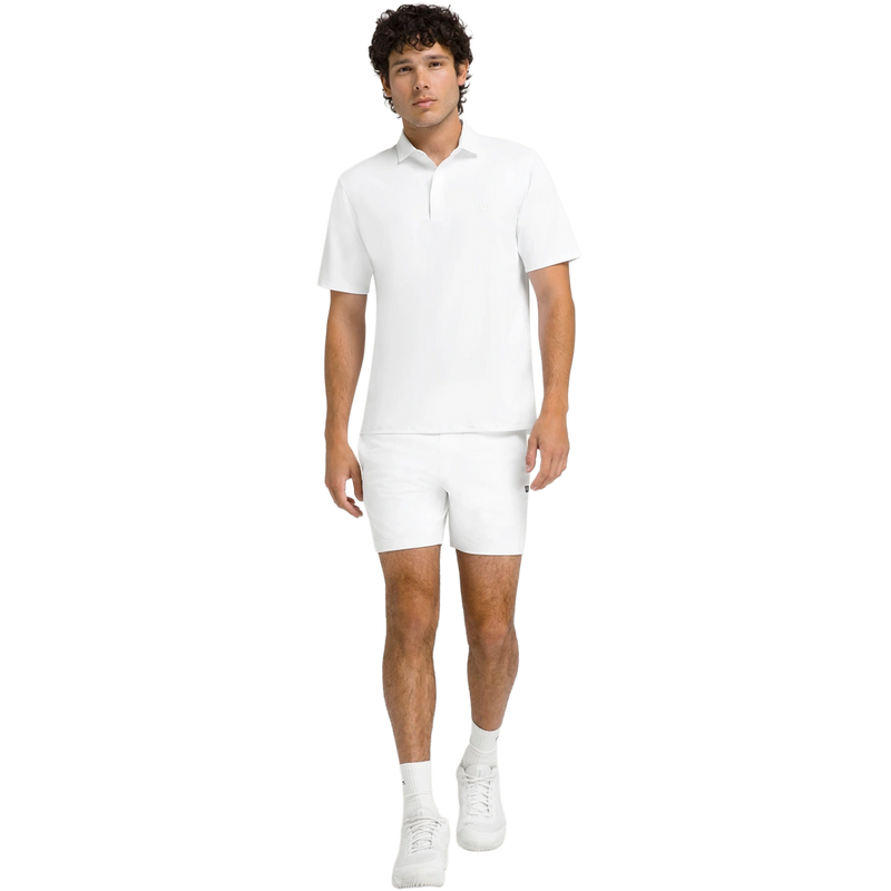 Men's Challengers Technical Polo, Wilson Challengers Technical Polo in Bright White full body view on model