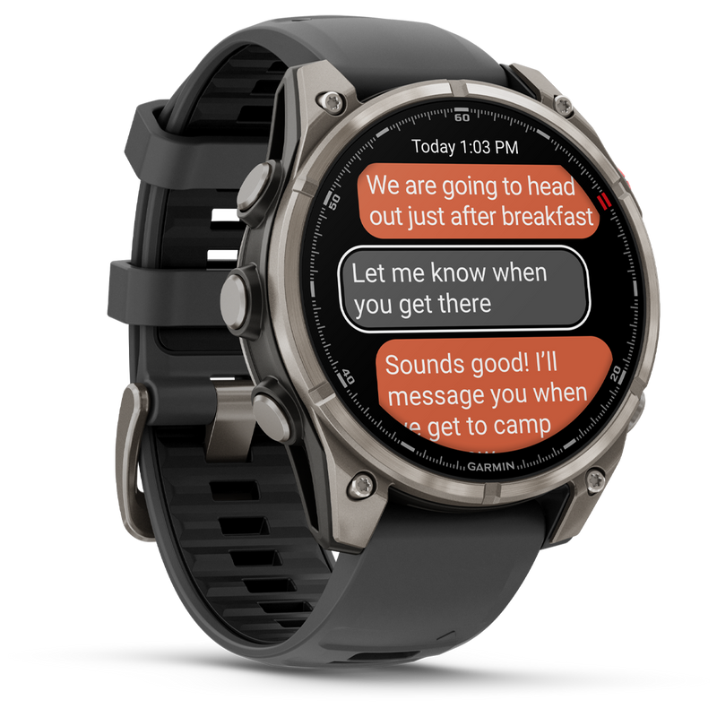 Fenix 8 Pro Sapphire 47mm Titanium w/ Graphite, Garmin Fenix 8 Pro Sapphire 47mm Titanium Graph 3/4 front