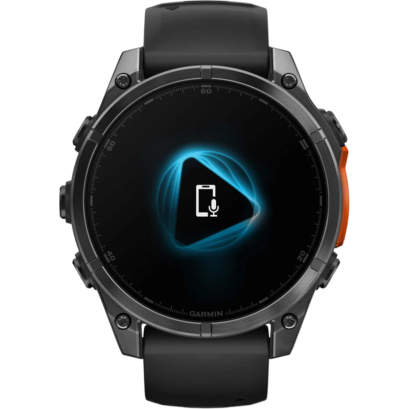 Fenix 8 47mm - Slate Gray Black, Garmin Fenix 8 47mm Slate Gray Black with speaker and microphone display
