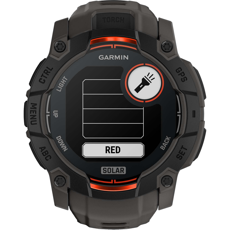 Instinct 3 Solar 50mm Black, Garmin Instinct 3 Solar 50mm Black flashlight controls