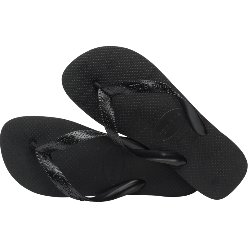 Men's Top Sandal, Havaianas Top Sandal in Black side by side angled top view