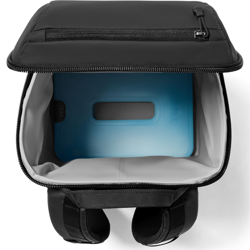 Daytrip 20L Backpack, Yeti Daytrip 20L Backpack in Black top view with inside cooler view