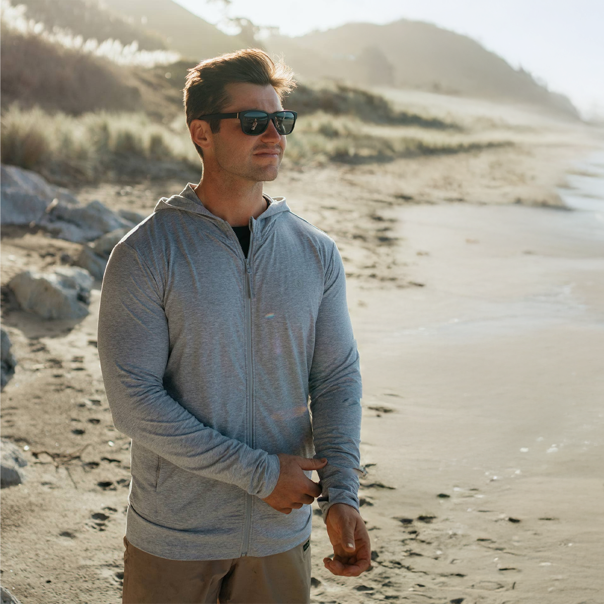 Men's Summer Essential Hooded Zip Top UPF 50+ alternate view