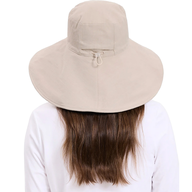 Women's Ultra Wide Cotton Linen Hat UPF 50+, Solbari Women's Ultra Wide Cotton Linen Hat UPF 50+ back