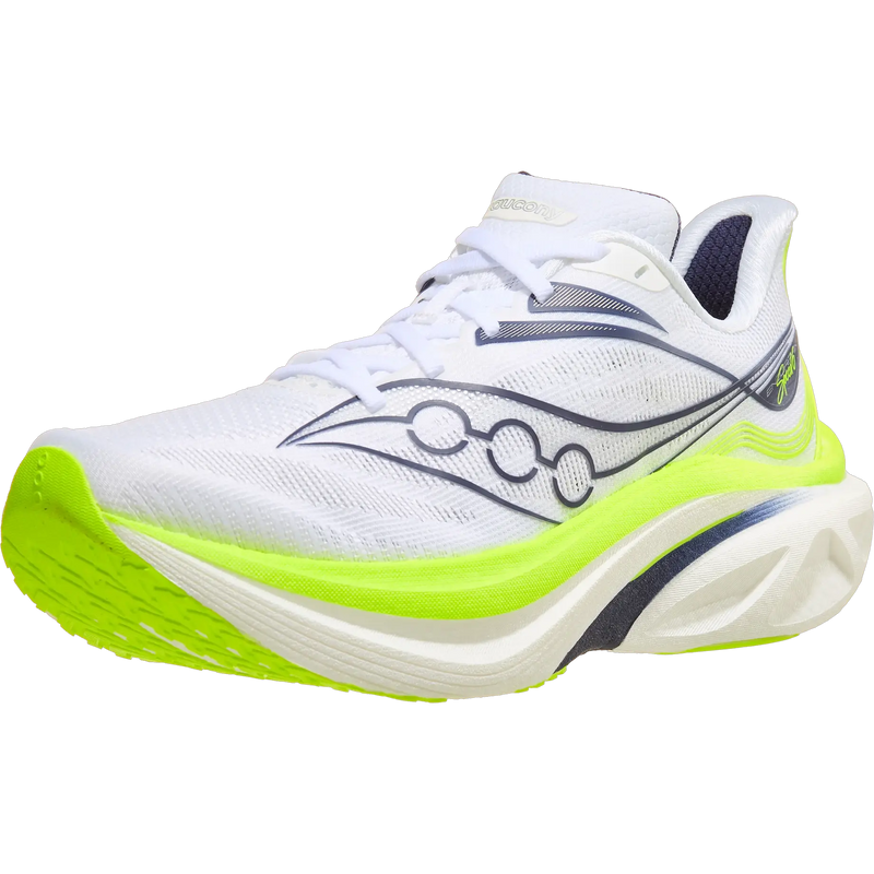 Men's Endorphin Speed 6, Saucony Men's Endorphin Speed 6 in 1006-White/Citron left front
