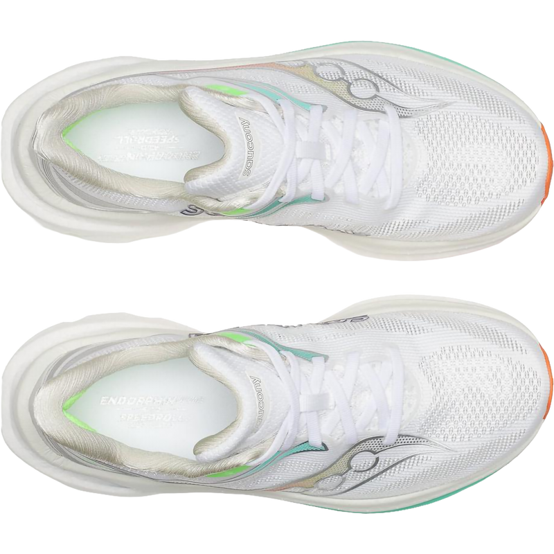Women's Endorphin Speed 6, Saucony Women's Endorphin Speed 6 in 1010-White/Multi pair top