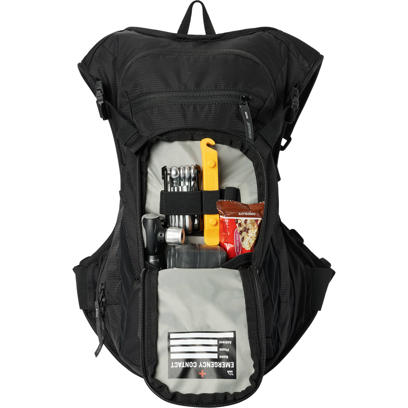 MTB Hydro 9L, USWE MTB Hydro 9L in Black unzipped