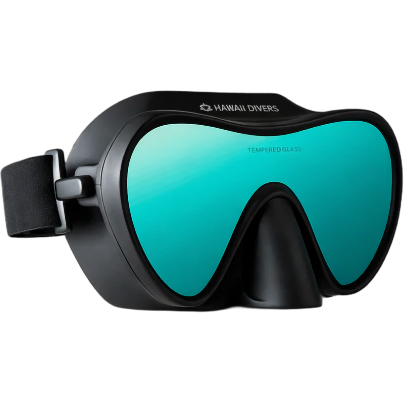 Deep Sea Mirrored Combo, Hawaii Deep Sea Mirrored Combo in Green/Black goggles front right