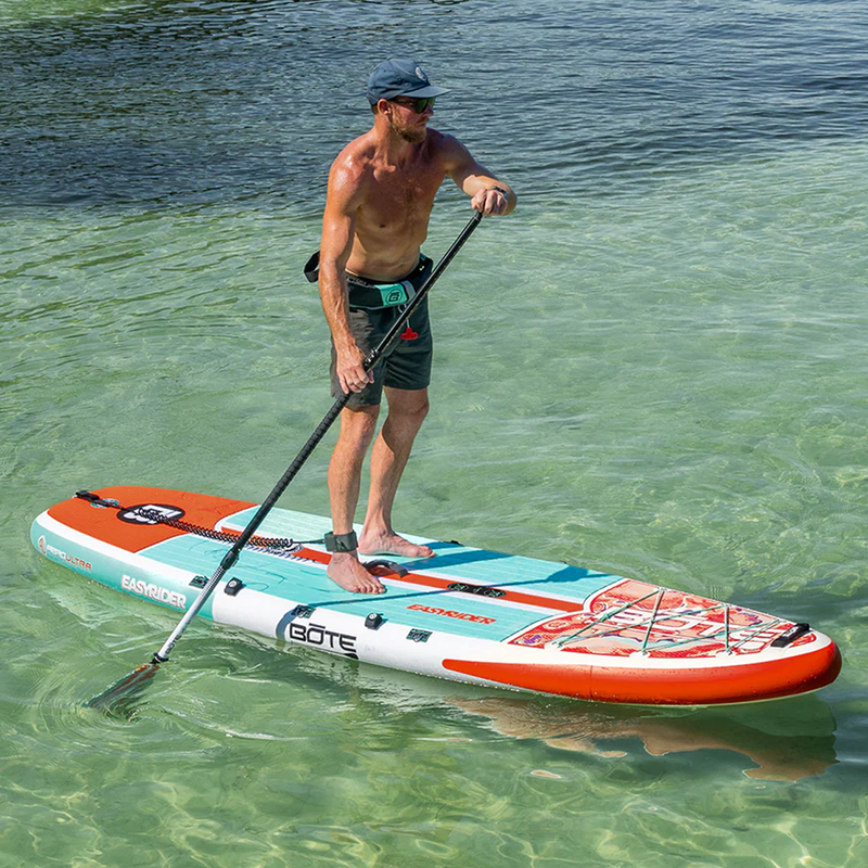 Nexus Coiled Leash, BOTE Nexus Coiled Leash on paddleboard