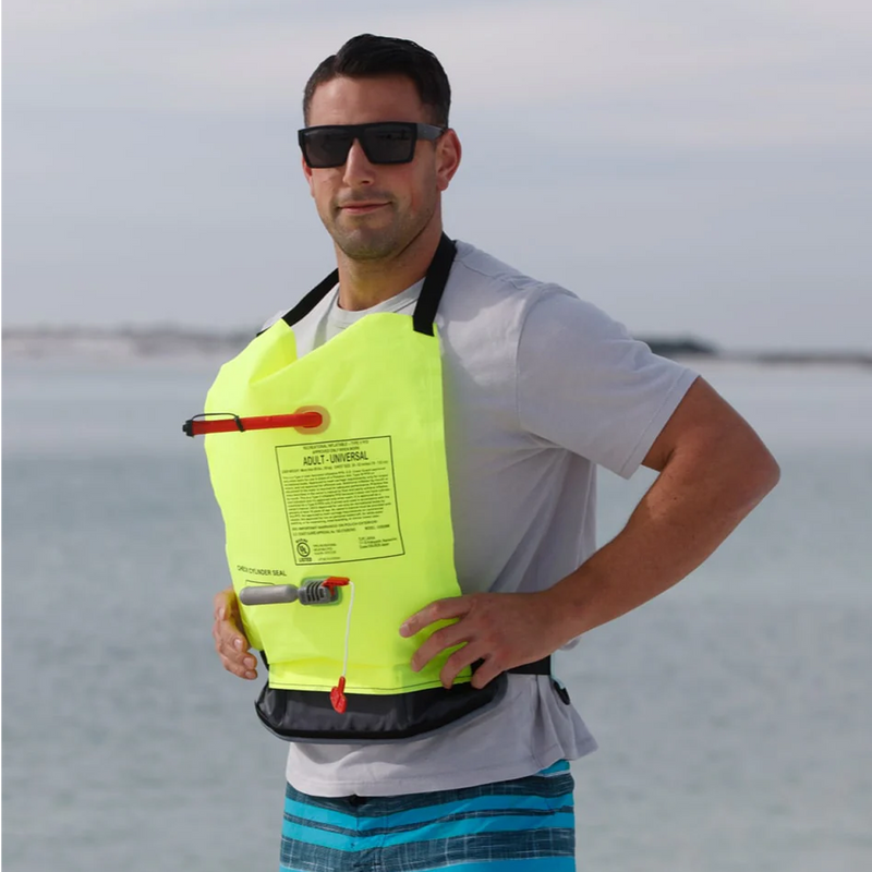 Manual Inflatable PFD Belt, BOTE Manual Inflatable PFD Belt activated on paddler