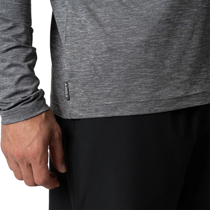 Men's Quarter Zip Pullover, Joola Men's Quarter Zip Pullover in Charcoal Gray Heather hem
