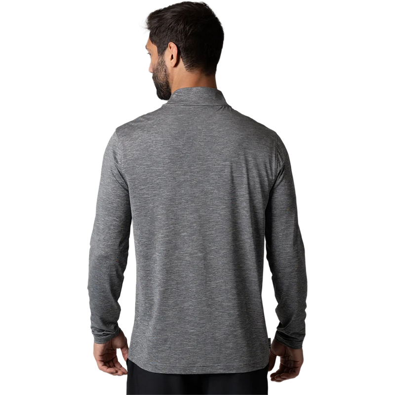Men's Quarter Zip Pullover, Joola Men's Quarter Zip Pullover in Charcoal Gray Heather back