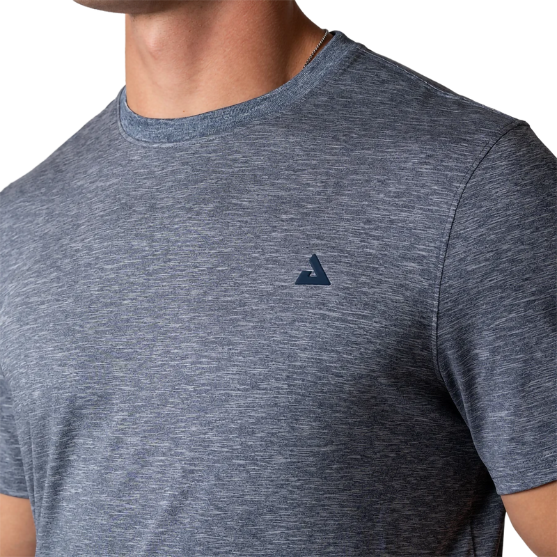 Men's Club Short Sleeve, Joola Men's Club Short Sleeve in Navy Heather front logo