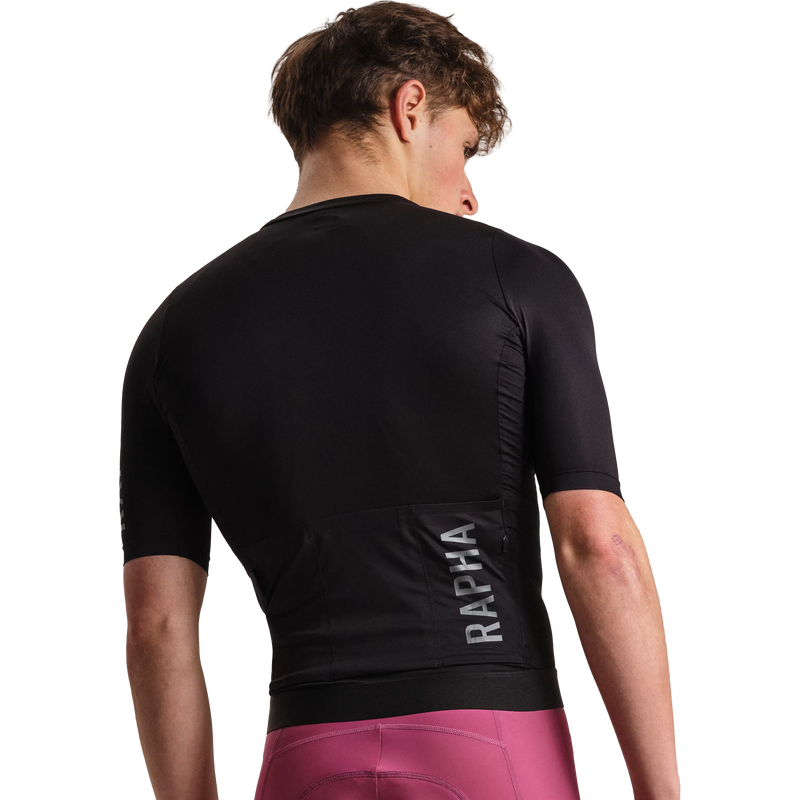 Men's Pro Team Training Jersey, Rapha Pro Team Training Jersey in BLW-Black/Dark Grey on model back