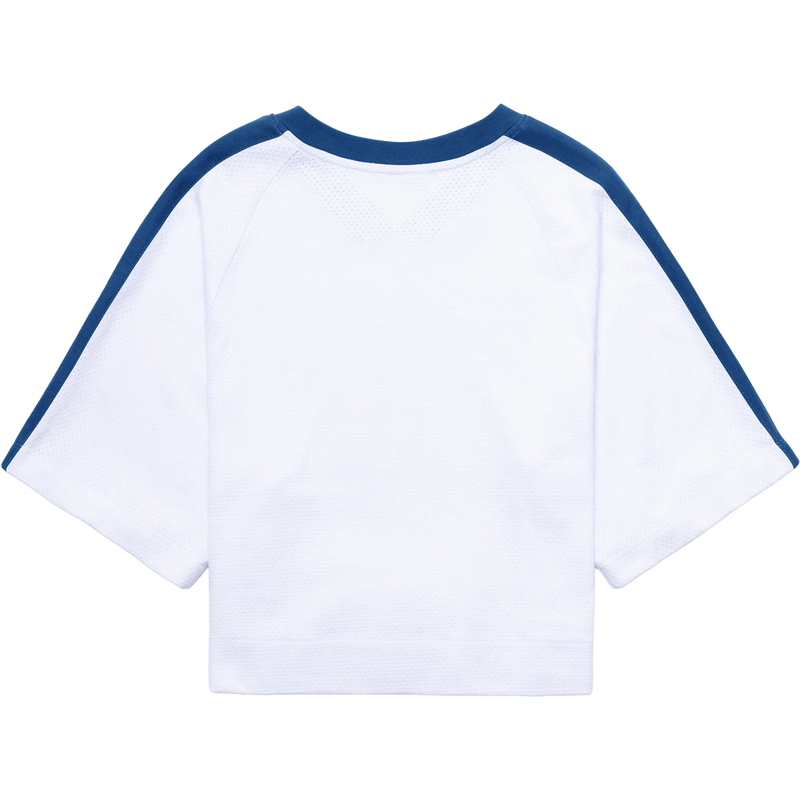 Women's Rams Historic Big Overarch Drop Needle Raglan, 47 Brand Women's Rams Historic Big Overarch Drop Needle Raglan in White back view