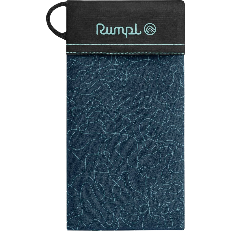 Pack Mat Micro, Rumpl Pack Mat Micro in Puzzled Blue folded
