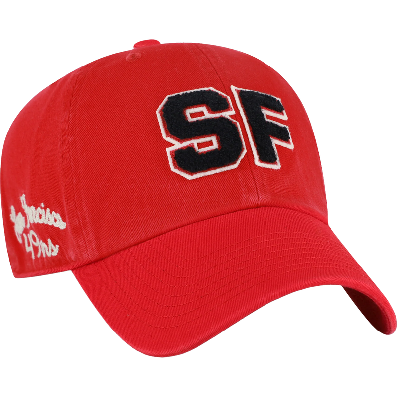 Women's 49ers Zoey 47 Clean Up, 47 Brand Women's 49ers Zoey 47 Clean Up in Red right facing