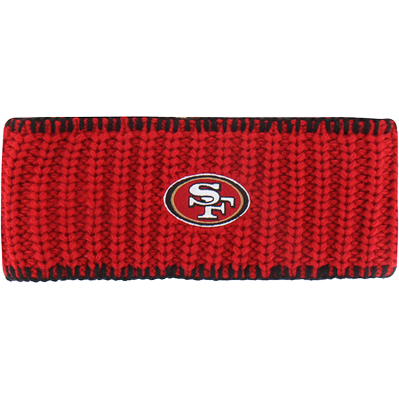 Women's 49ers Blanket Stitch 47 Headband, Women's 49ers Blanket Stitch 47 Headband in Red with back embroidery detail