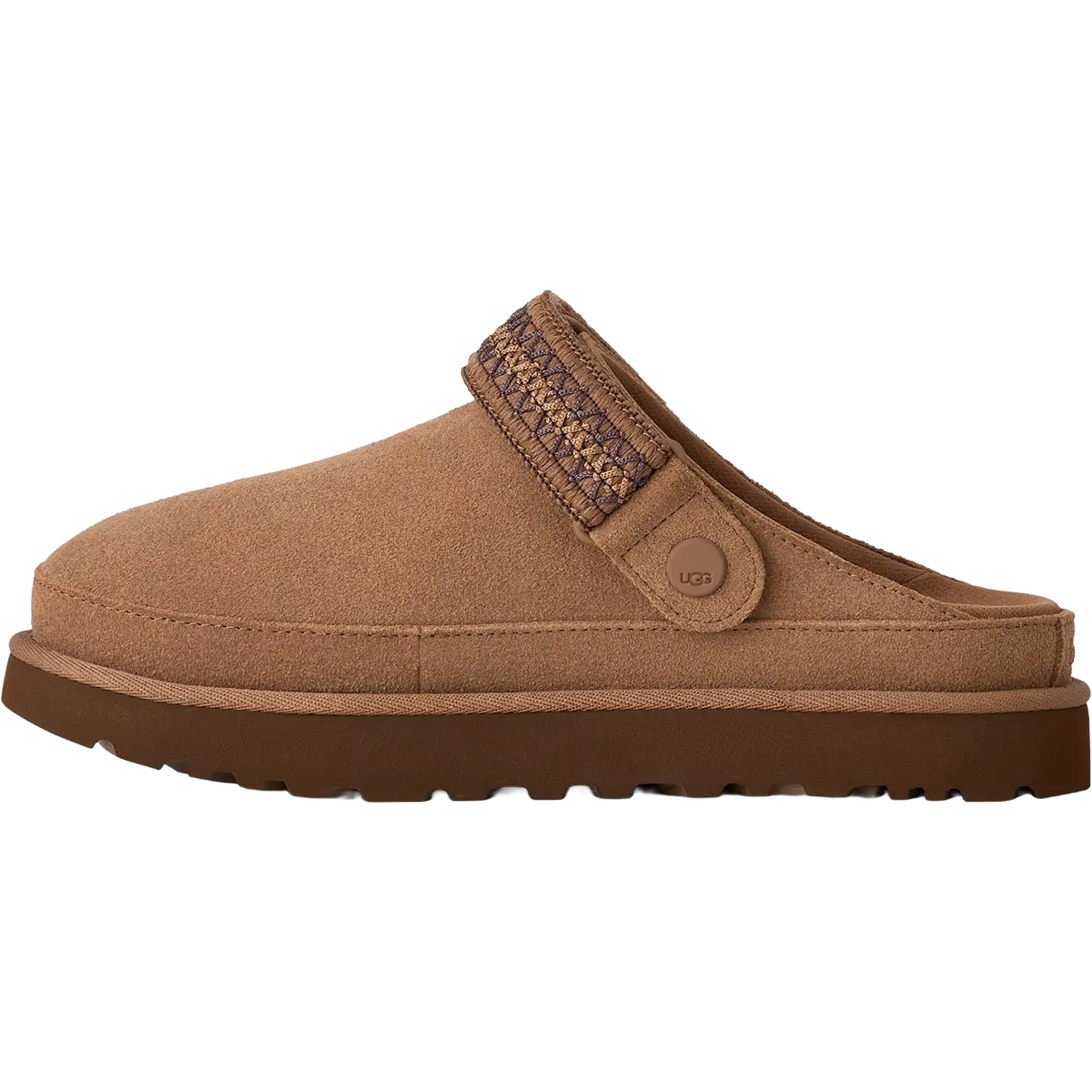 UGG Women's Goldenstar Uggbraid Clog in chestnut left facing