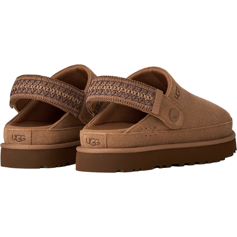 UGG Women's Goldenstar Uggbraid Clog in chestnut back view