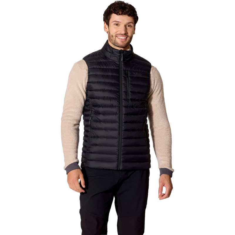 Men's Microlight Down Vest, Rab Men's Microlight Down Vest in BL Black front